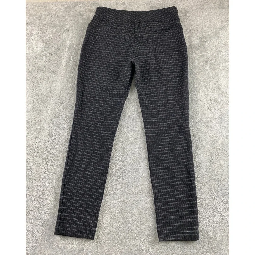 Dalia Womens Grey Grid Pull On Slim Leg Dress Pants Size M‎ D4654-E1761 Stretch